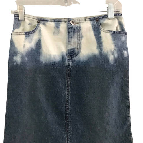 Carolina Blues Bleach Dyed Denim Skirt Vintage Jean Skirt Teen 12