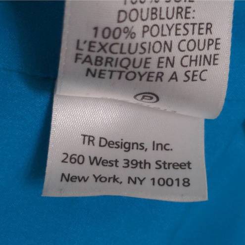 Tracy Reese  Womens Blue Azure Combo Shift Dress Black Contrast Knee Length 4 New