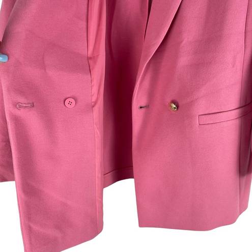 Talbots  Double Knit Long Blazer Jacket Double Breasted Pink Size 14W