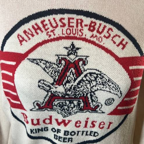 Budweiser  Retro White Knit Sweater SZ S