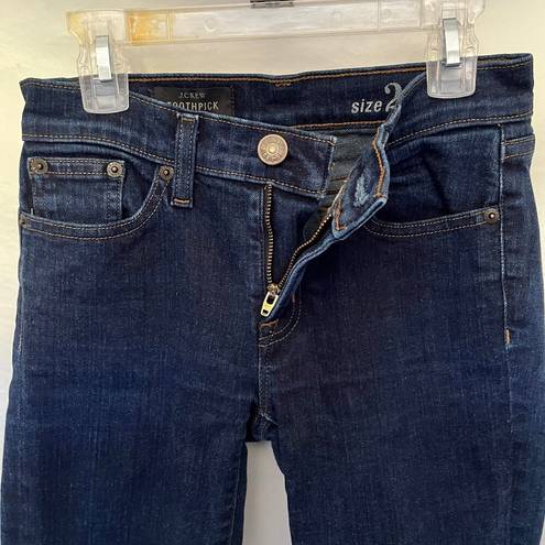 J.Crew  Toothpick Womens Crop Jeans Size 24 Dark Wash Low Rise Stretch Denim