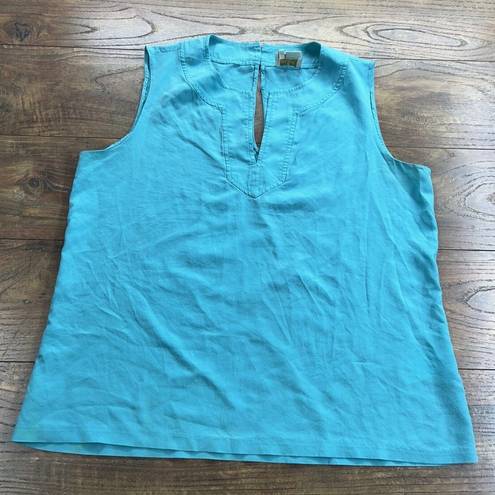 Kate Spade  New York Live Colorfully‎ Teal Blue Silk Womens 10 Sleeveless Top  **