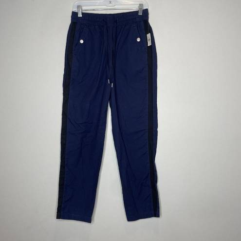 Anthropologie NWT Maeve  Tenley Twill Track Pant Joggers Navy Size Small