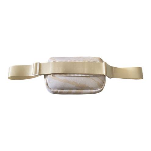 Calia by Carrie UNDERWOOD  White and cream color waist/belt bag, adjustable, top zip closure, inside zip pocket, measures 7.5 x 5 inches