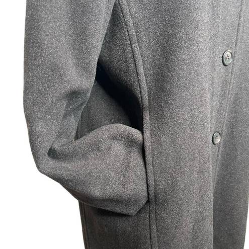 Jones New York Vintage 90s  Gray Brown Wool Cashmere Long Hooded Jacket Sz Large