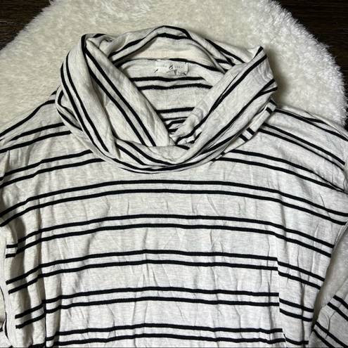 Lou & grey  Black and White Stripe Cowl Neck Sweater