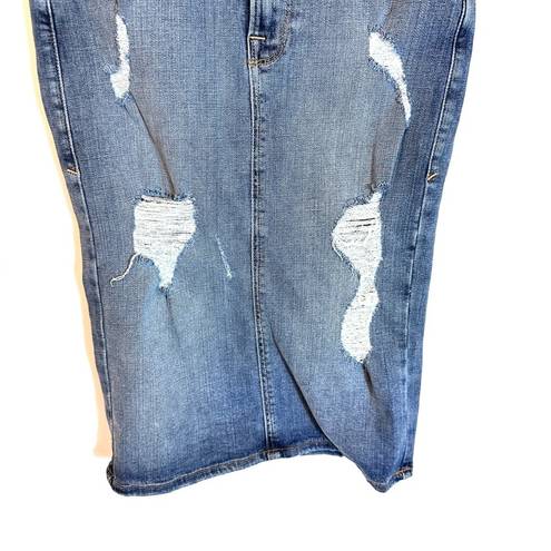 Good American  2/26 Distressed Denim Pencil Skirt