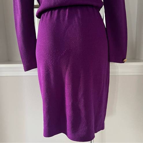 St. John  Couture Purple Sweater Dress, Size 8