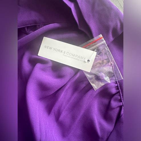 Krass&co NY& Purple Blouse With Bow Tie Front Size XL Women’s Top NWT