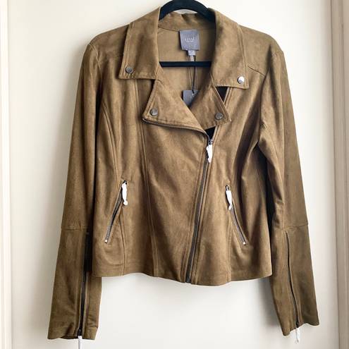 Lysse NWT  Bea Brown Vegan Faux Suede Moto Biker Jacket