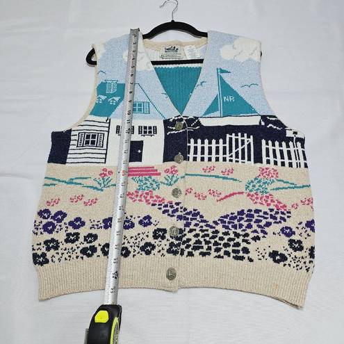 Northern Reflections  Womens Size L Nautical Costal Grandma Cotton Sweater Vest