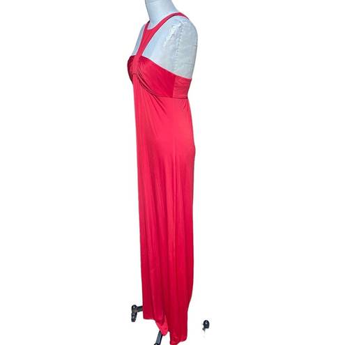 Jay Godfrey  Halter Neck Jersey Red Maxi Dress Gown Size 6