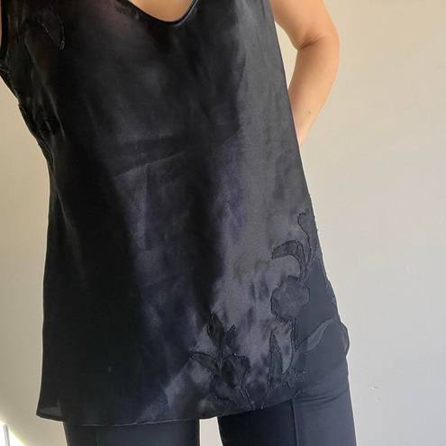 Oscar de la Renta Black Silk Vintage ODLR Tank Top 