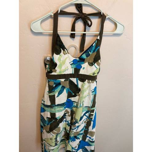 Patagonia  Colorful Abstract Design Halter Midi Length Summer Dress Size Small