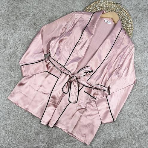 Mulberry THXSILK Women’s 19 Momme Mini Robe 100%  Silk Lotus Pink Size M