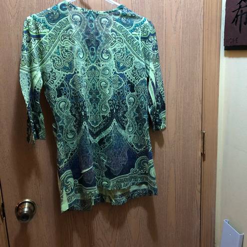 Live and let live  Boho Gypsy Hippie Green Blouse Small