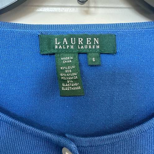 Ralph Lauren Lauren  Blue Silk Blend Cardigan