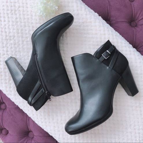 Andrew Geller  Booties Keira Black Ankle Block Heel Boots Size 11M