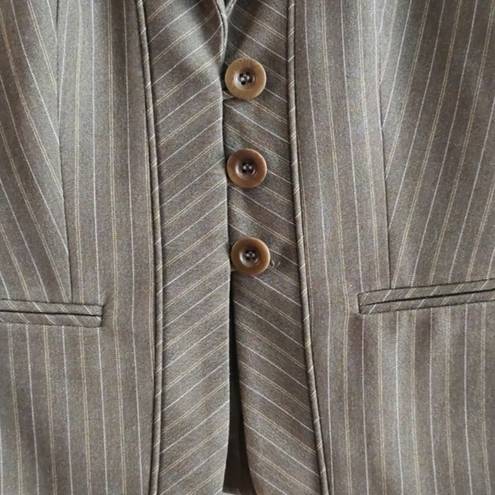 Laundry by Shelli Segal  Brown Striped Regular Fit Blazer Jacket Size 4 EUC #7979