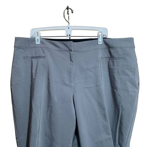 Apt. 9  Pants Womens 20W Gray Solid Stretch Cropped Dress Trousers Bottoms