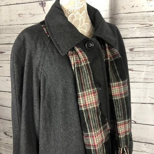 London Fog  long charcoal gray coat with scarf size 22 W