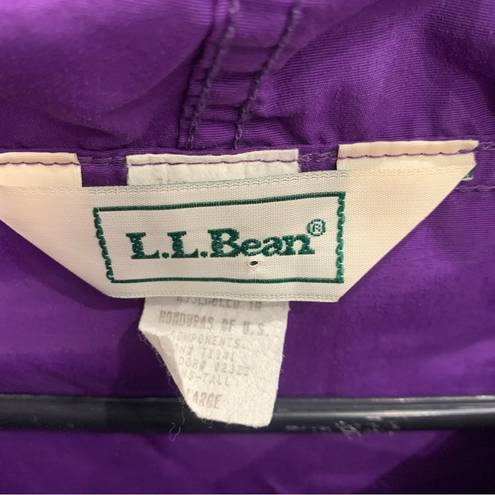 L.L.Bean Vintage  1/2 Zip Rain Coat Windbreaker Hooded Jacket Unisex Size XL