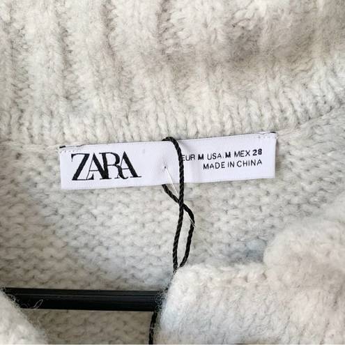 ZARA Wool Blend Oversized Polo Short Sleeve Sweater Sz M