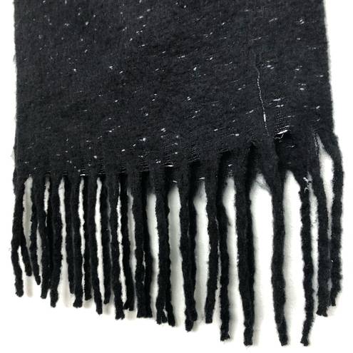 BP  Nordstrom Speckled Fringe Trim Muffler Black Chunky Oversized Winter Scarf