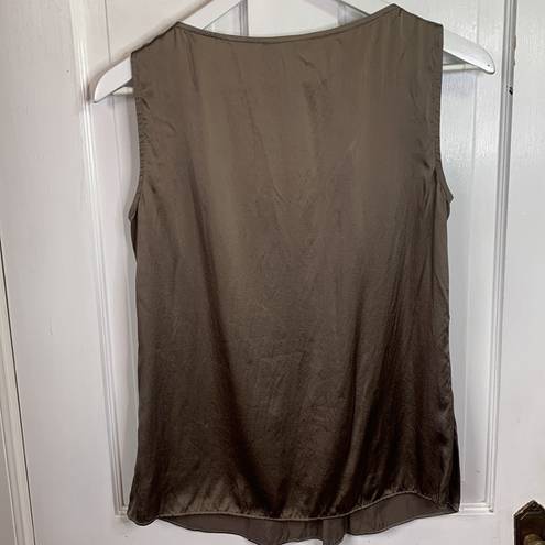 St. John  Women’s Gorgeous Silk Sleeveless Shell Expresso Tank Cami Top Sz S