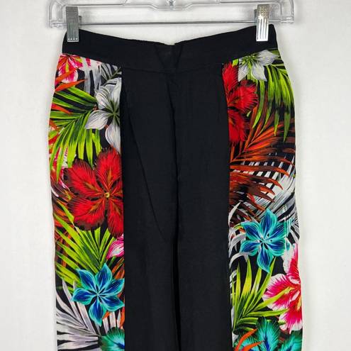 Line and Dot NWT  Rainbow Tropical Silk Pants Cropped Size Small S NEW