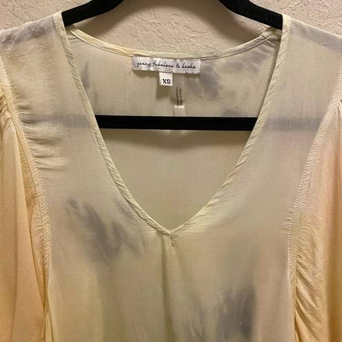 Young Fabulous and Broke  Tie Dye Boho V-Neck Butterfly Sleeve Blouse Size XS NEW