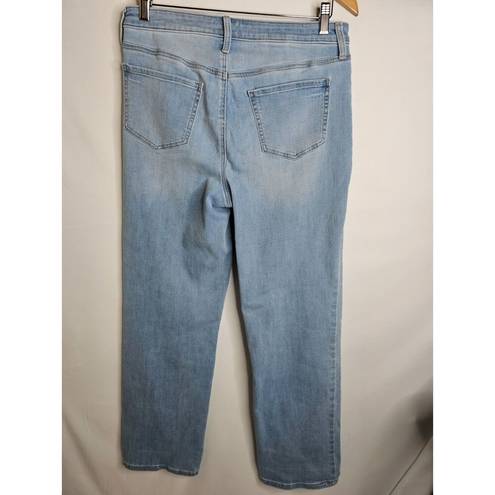 NYDJ  Relaxed Straight Jeans Size 8 Mid Rise North Star Light Wash Blue Lift Tuck