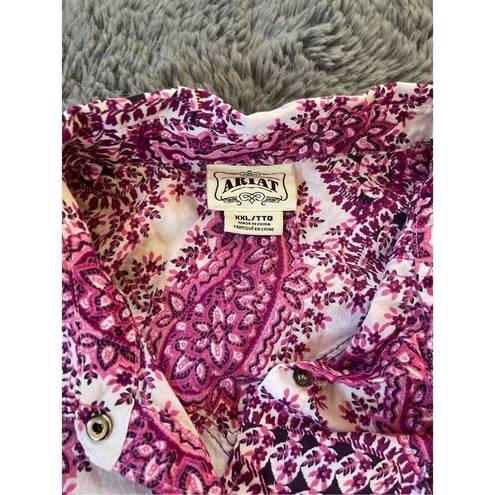 Ariat  button front western floral paisley shirt size x