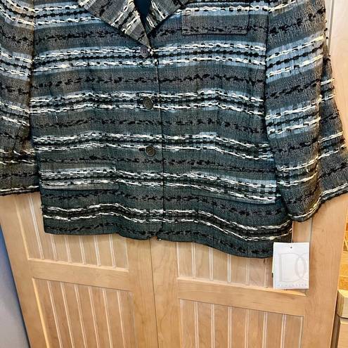 Doncaster  Black Gray White Patterned Blazer Size 14 NEW