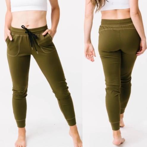 Zyia  Active Unwind High Rise Joggers: Olive Green