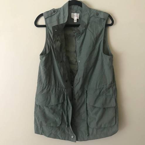 First Love Womens Cargo Military‎ Vest Green Size Large