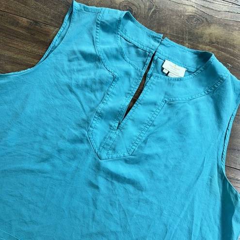 Kate Spade  New York Live Colorfully‎ Teal Blue Silk Womens 10 Sleeveless Top  **