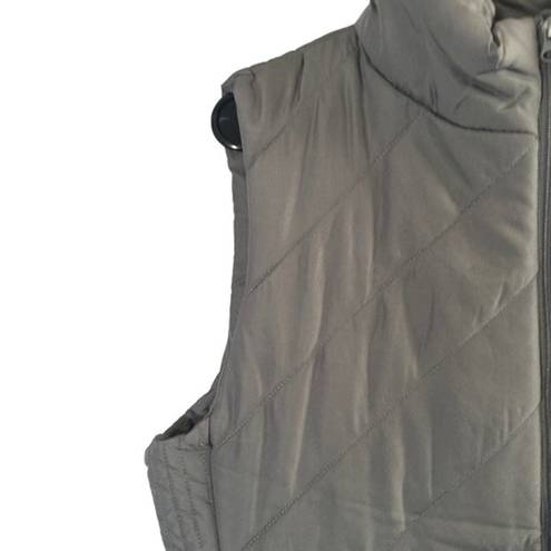 Krass&co NY &  Gray Quilted Sleeveless High Neck Full Zipper Vest Women Sz XL