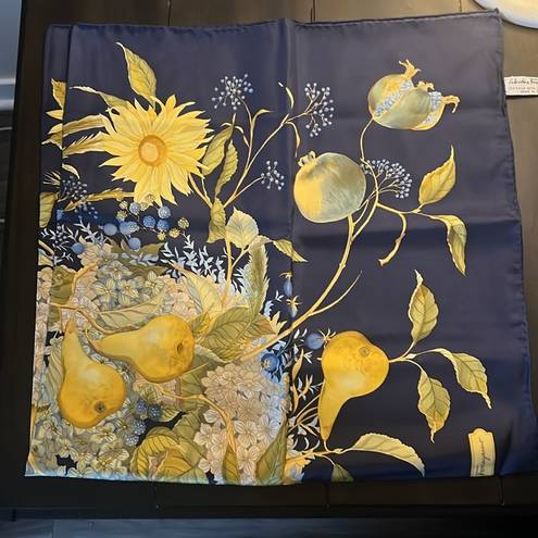 Salvatore Ferragamo  Blue & Yellow floral scarf