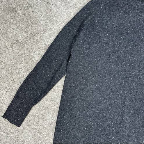 Everlane  The Cashmere Turtleneck Mini Sweater Dress Dark in Gray Donegal Size L