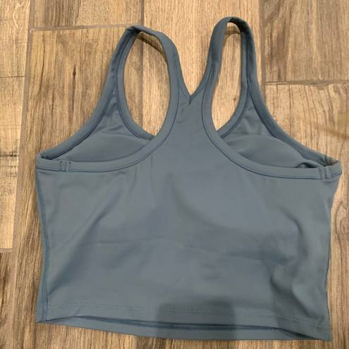 Padded sports bra yoga tank Blue