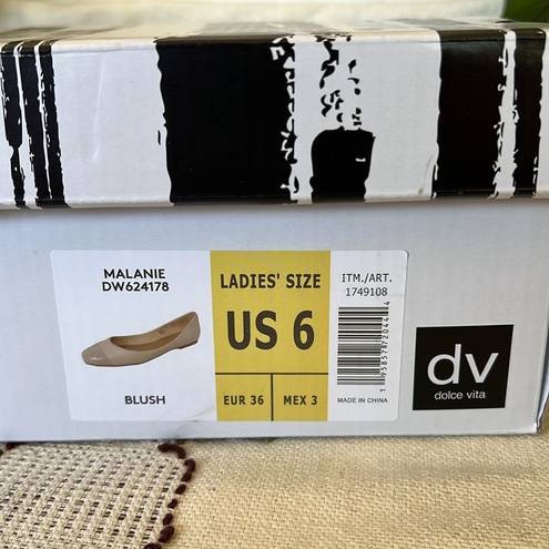 DV by Dolce Vit 🤍 NEW Women’s DV Dolce Vita Malanie Nude Cap Toe Square Slip-On Ballet Flats 🤍