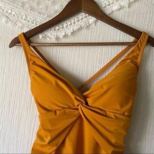 Bleu Rod Beattie  One Piece Swimsuit Desert Dreams Golden Yellow NWT 12