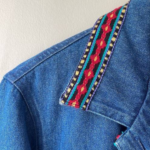 Coldwater Creek VINTAGE  Embroidered Tapestry Denim Shacket Jean Jacket Medium