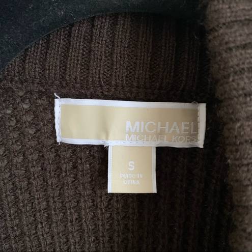 Michael Kors  Wool Blend Knit Cocoon Cardigan With Zipper and horn toggle