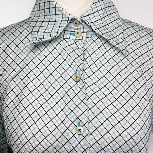Tommy Hilfiger Long Sleeve Button Down Shirt Plaid Cotton Stretch 6