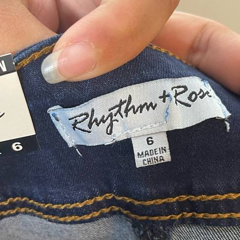 Rhythm NEW  + Rose Capri Length Jeans Women's Size 6 Blue Denim Mid Rise