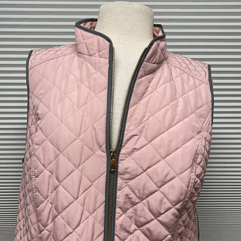 Charter Club M //  NWT Pink Stand Up Collar Zip Up Quilted Vest