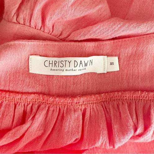 Christy Dawn  Bianca Tiered Dress Coral Square Neck