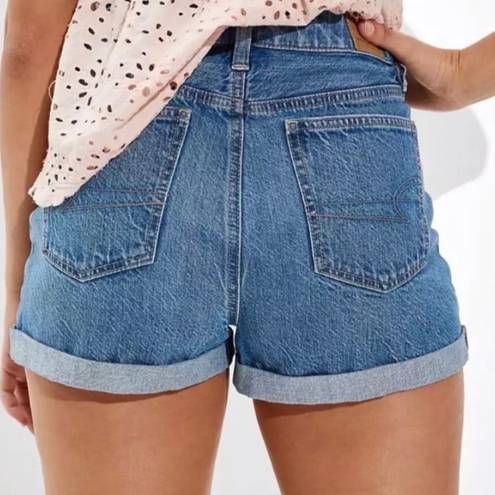 American Eagle Highest Rise Cross Over Mom Jean Shorts